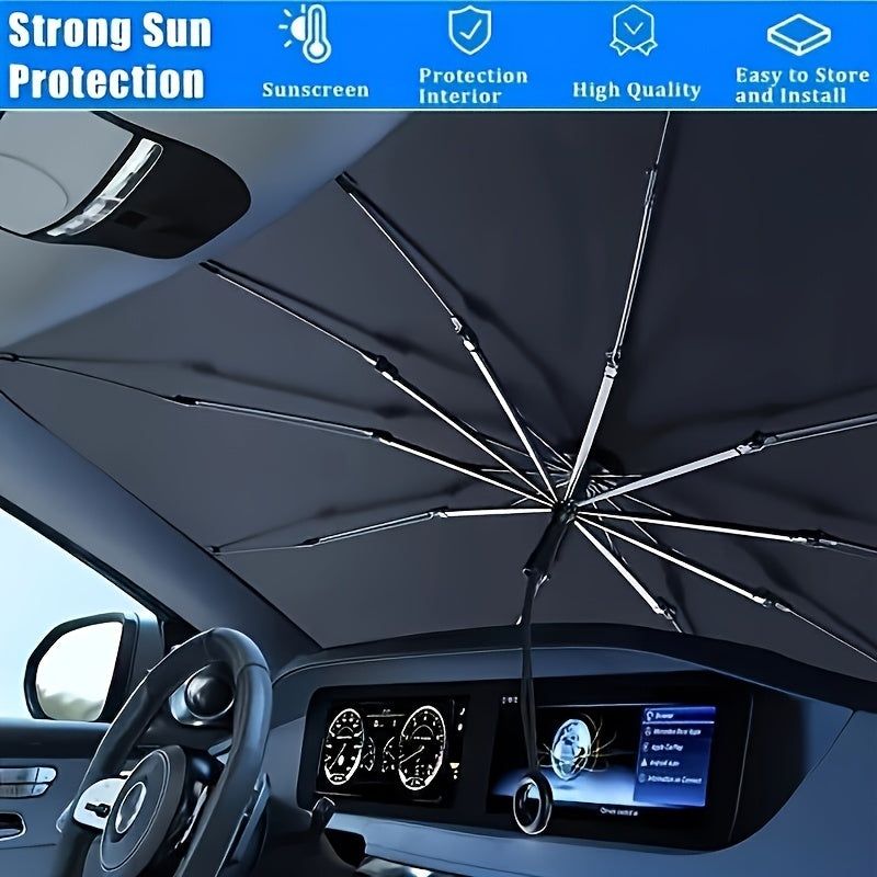 Car Umbrella Sunshade UPF50 Roll Up UV Protection Shade