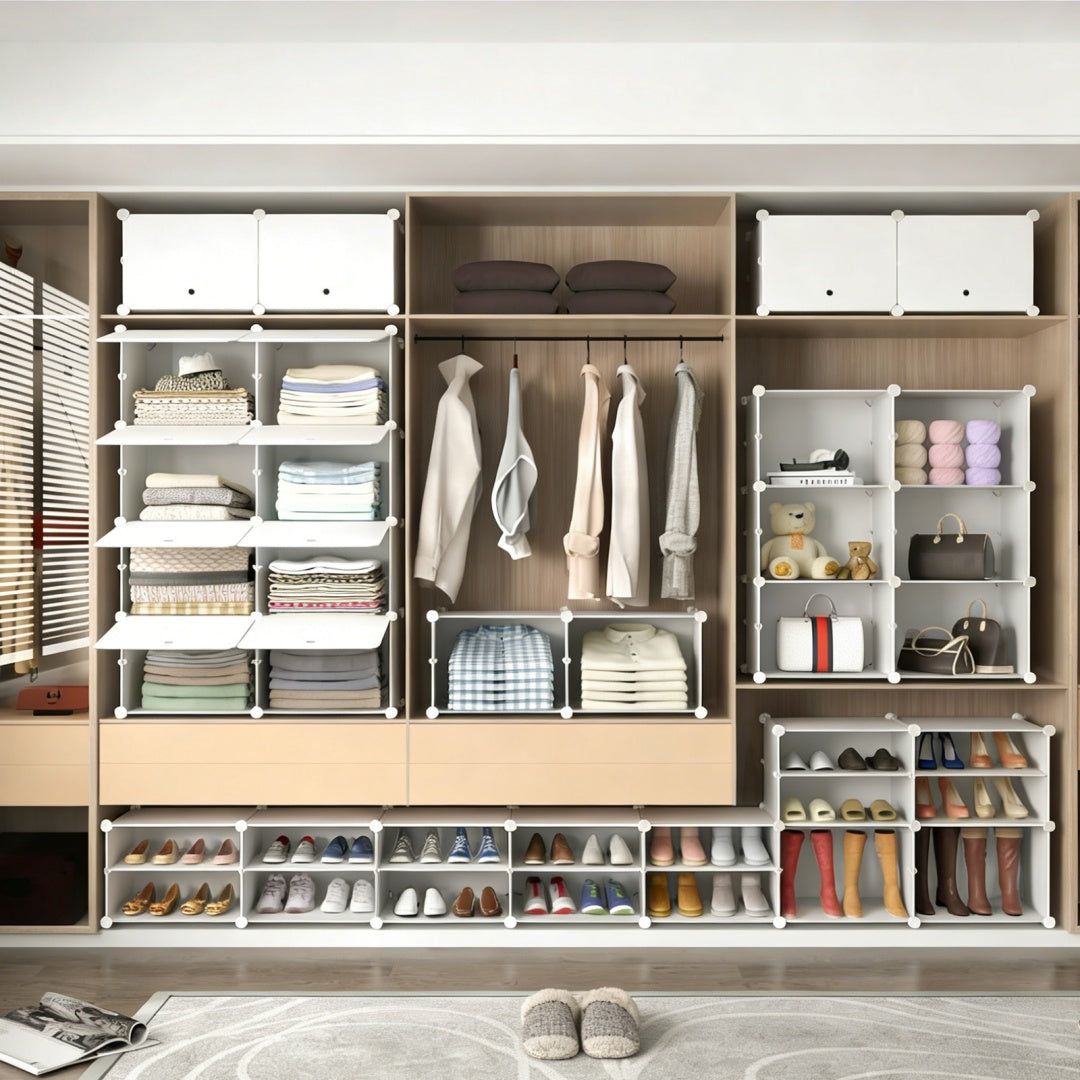 6 Tier Shoe Rack with Doors Large Capacity Storage