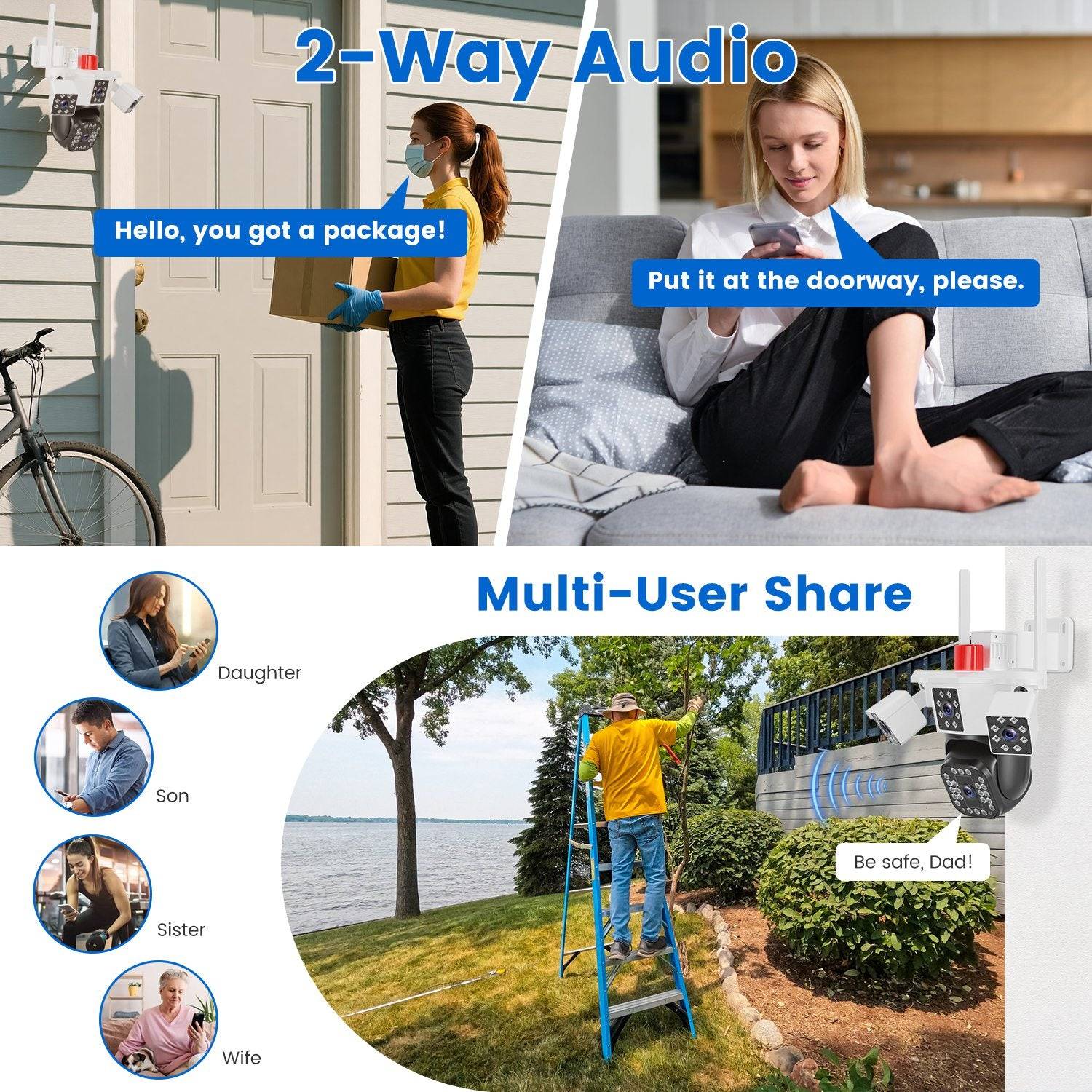 1080P Security Camera with Auto Tracking 360 View