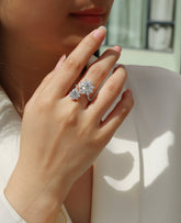 Ring Moissanite 1 Carat S925 Silver Platinum Bezel Design