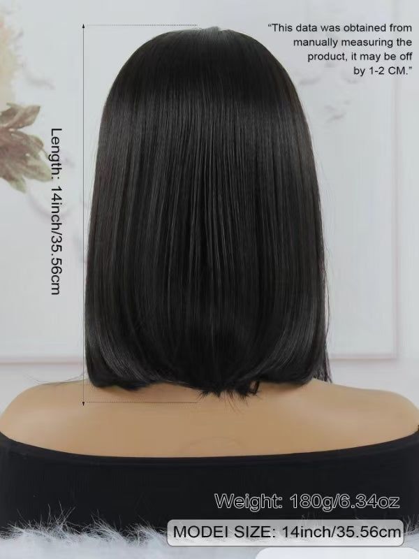 Secure 14 Inch Bob Synthetic Wig With Glueless Lace Front
