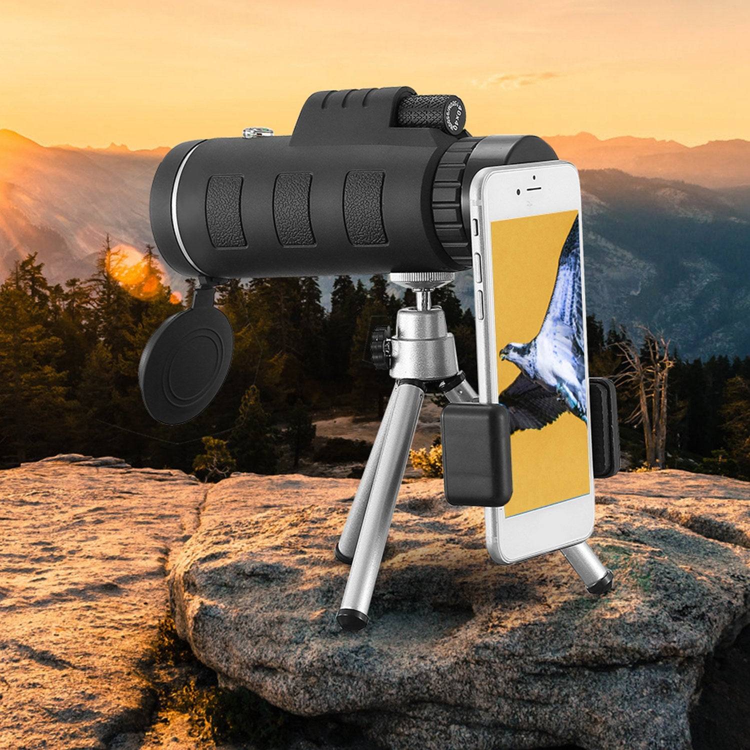 40x40 Monocular Telescope With Tripod And Phone Mount