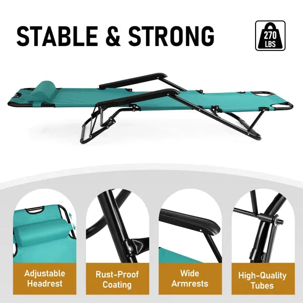 Portable Folding Chair Reclining Outdoor Adjustable Design