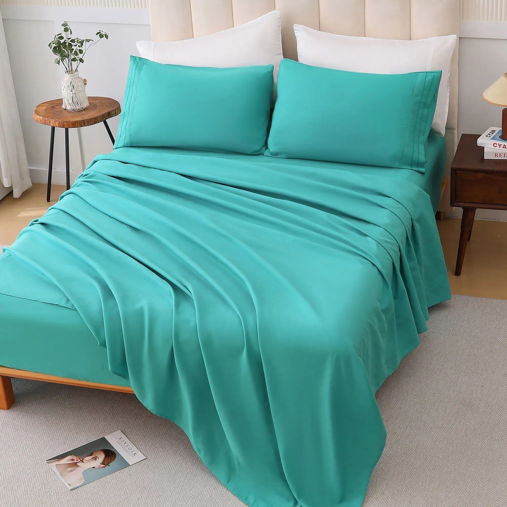 Cotton Blend Four Piece Bed Set Soft Breathable Comfort