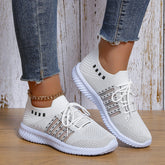 Womens Breathable Mesh Lace Up Running Walking Sneakers