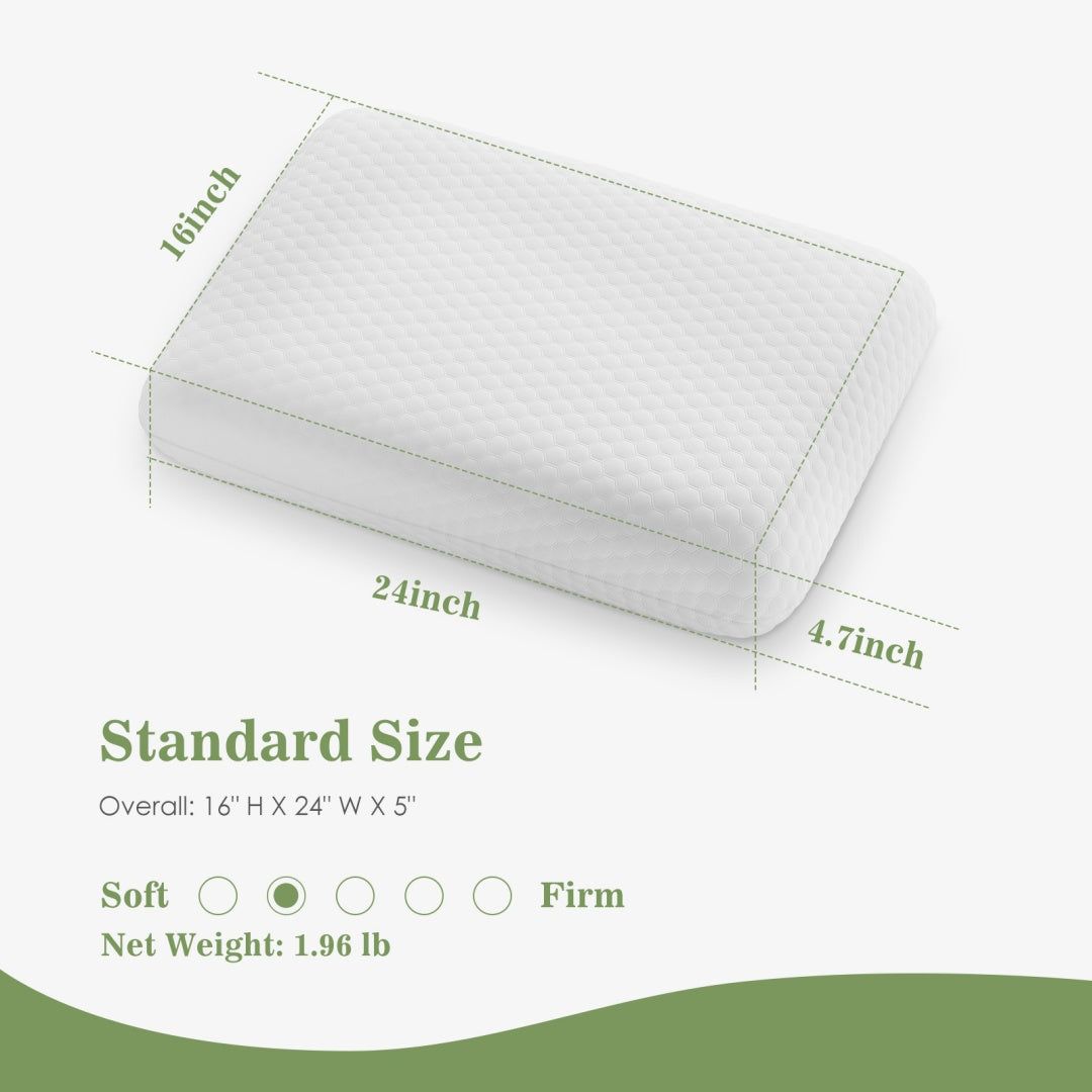 2 Pack Ergonomic Memory Foam Pillows