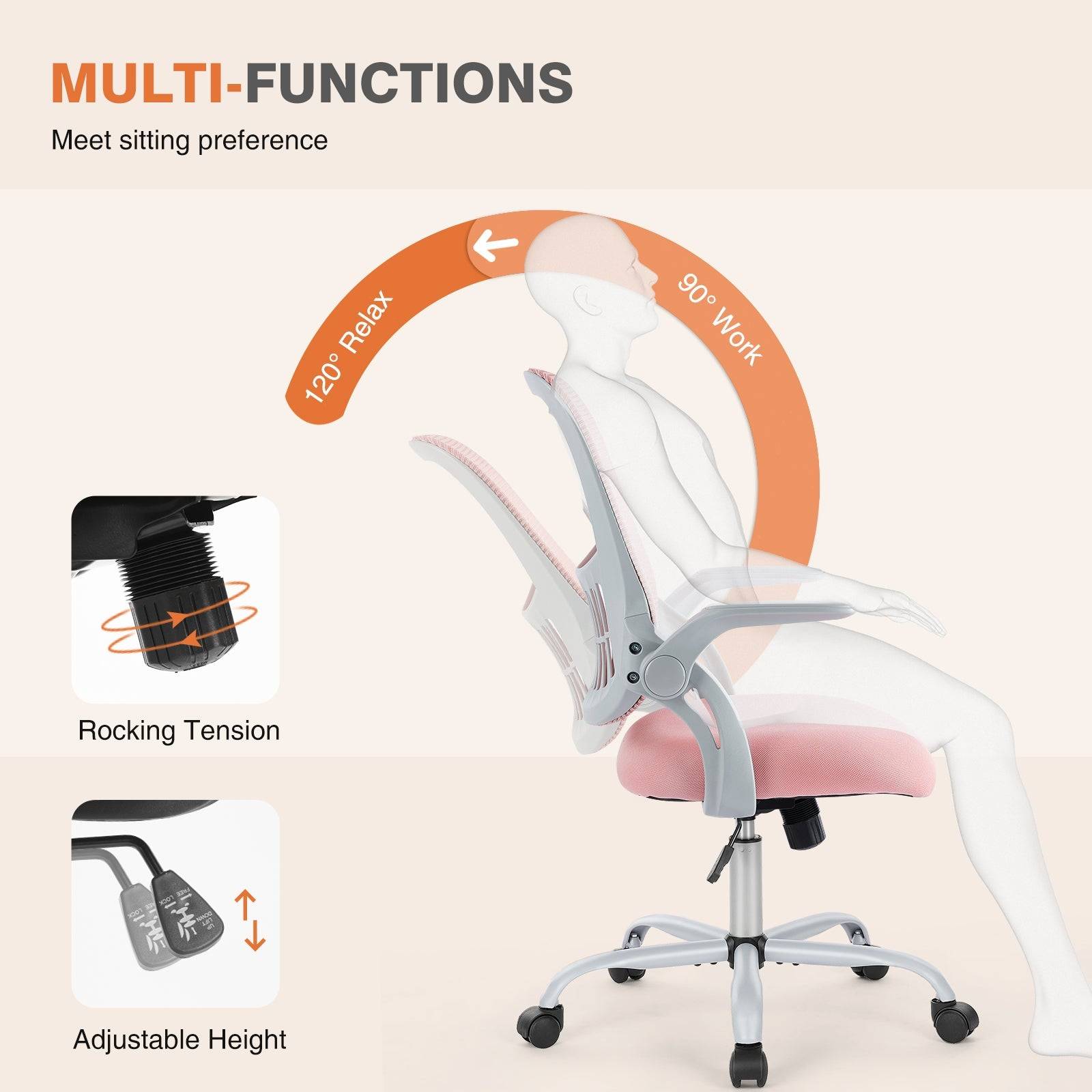 Tall Office Chair with Adjustable Foot Ring