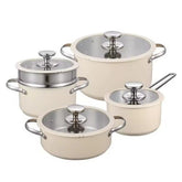 9 Piece Stainless Steel Cookware Set with Ceramic Coating