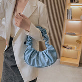 Women Cloud Pleated Shoulder Bag in Pure Color
