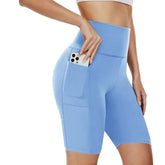 Pants Short High Waisted Slim Sports Shorts with Pockets