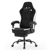 Ergonomic Gaming Chair with Spring Cushion and Footrest