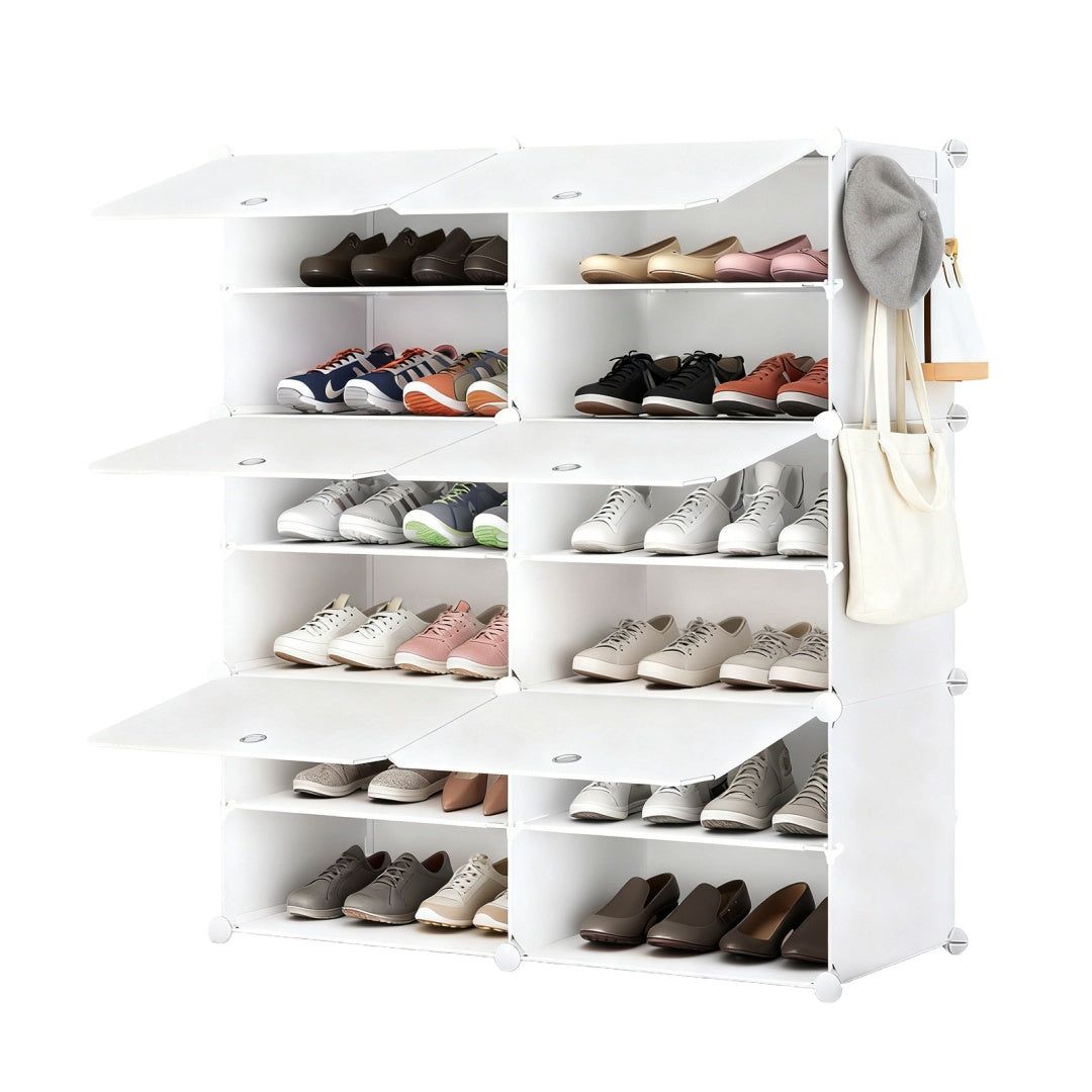 6 Tier Modular Shoe Rack Cabinet for 32 Pairs Storage