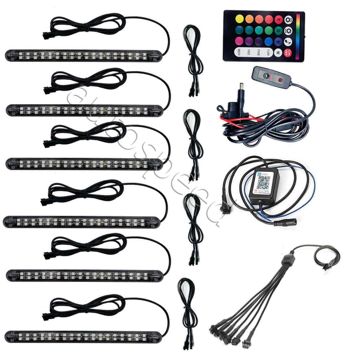 RGB Car Underglow Neon Strip Lights Kit With Music Mode