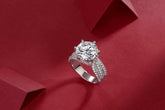 S925 Silver Ring with 5 Carat Moissanite Design