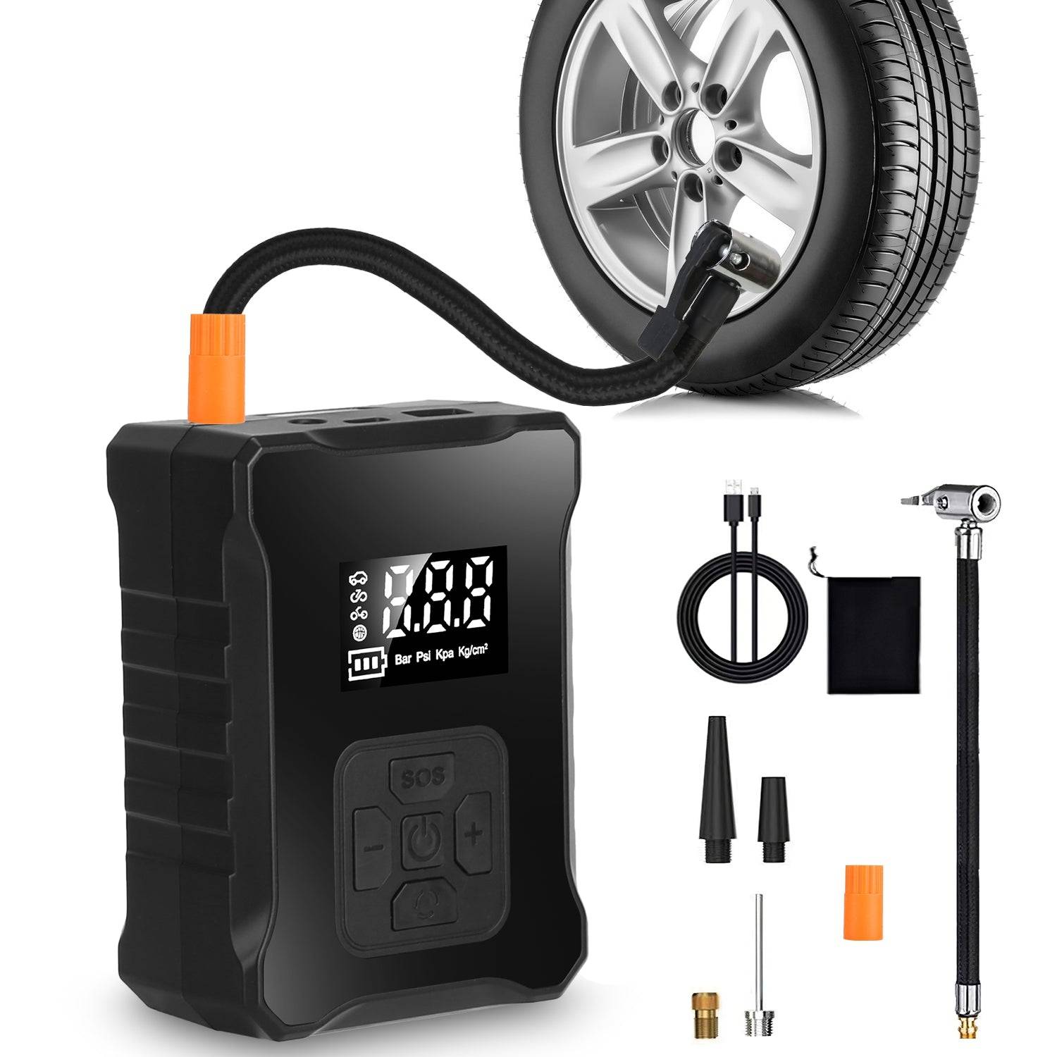 Tire Inflator 150PSI Cordless Air Pump with LED