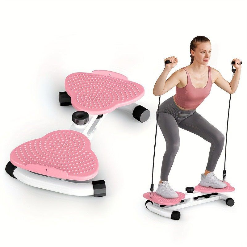 Waist Twist Exercise Machine with foot massage and resistance bands for core training. Compact and silent design ideal for home workouts.
