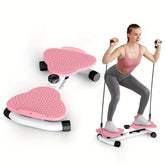 Waist Twist Exercise Machine with foot massage and resistance bands for core training. Compact and silent design ideal for home workouts.