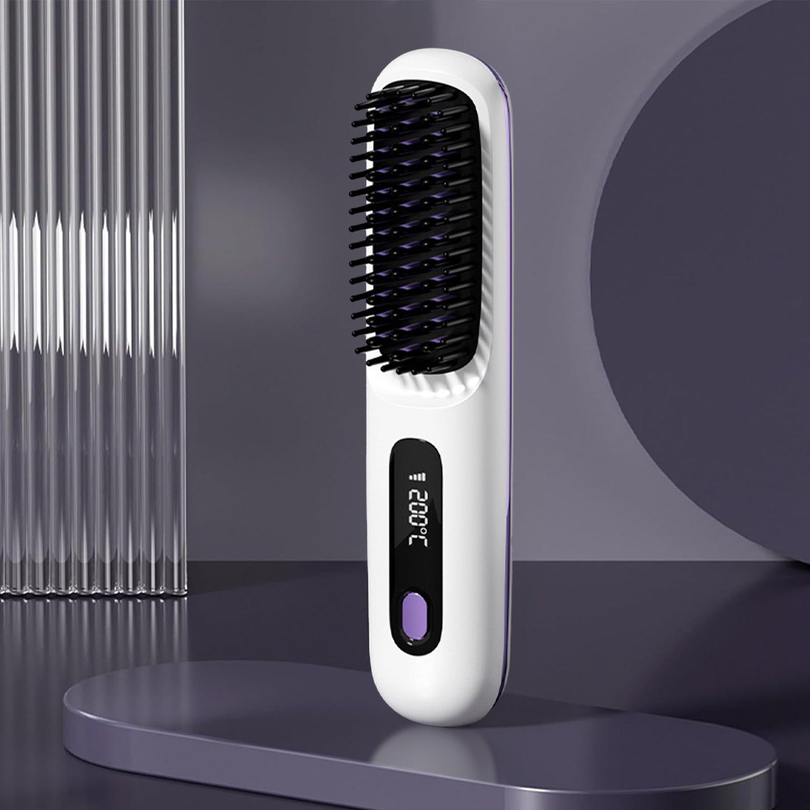 Cordless Ionic Hair Brush with LED Temperature Control