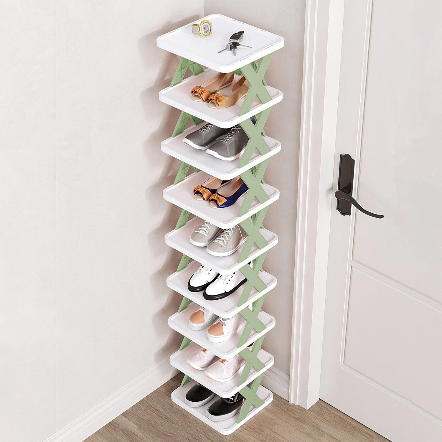 9 Tier Vertical Shoe Rack Organizer For Space Saving