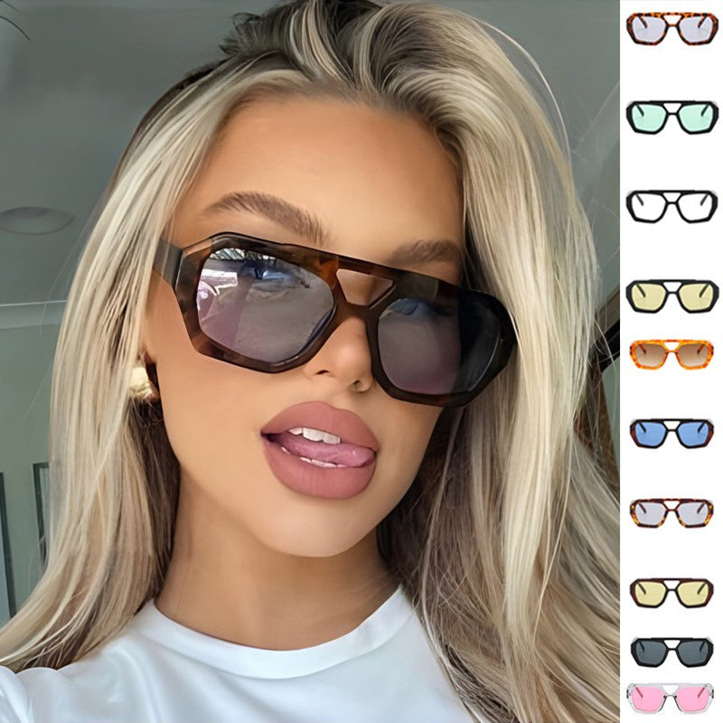 Womens Big Frame Leopard Sunglasses UV400 Fashion Shades
