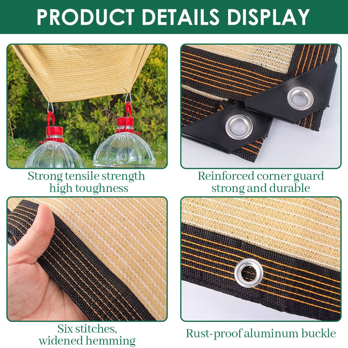 Awning Outdoor Sunshade Net 3x4M Breathable UV Canopy