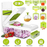 Vegetable Chopper 12 in 1 Set with Container and Blades