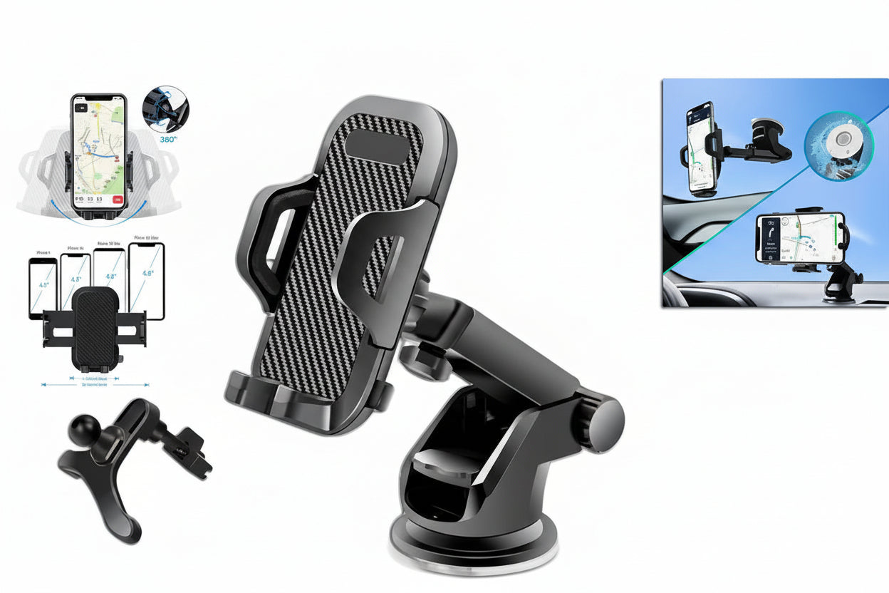 Car Phone Holder 360 Mount Windshield Suction GPS Stand