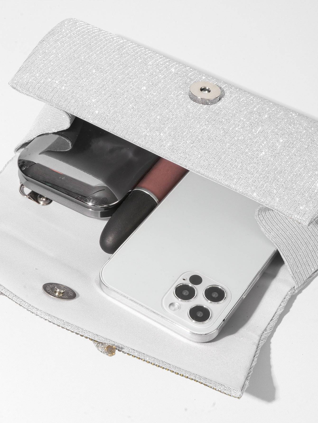 Rhinestone Evening Clutch Bag with Bow