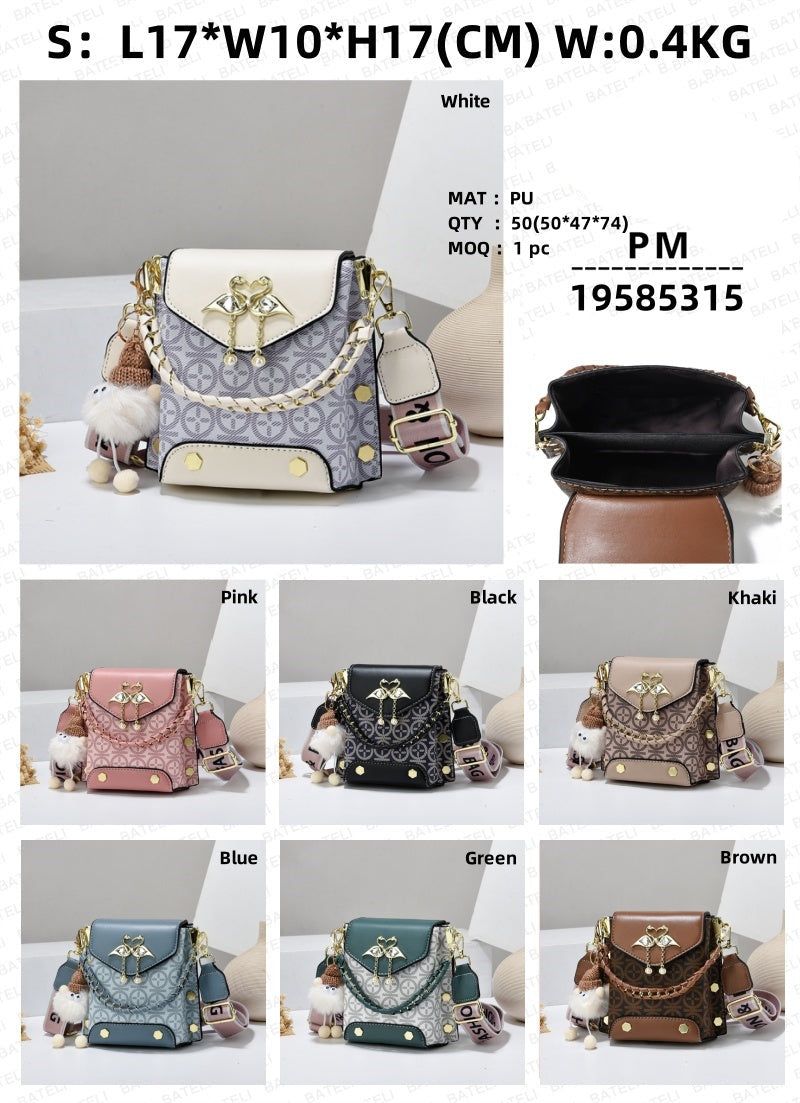 Womens PU Leather Crossbody Bag with Flip Cover Design