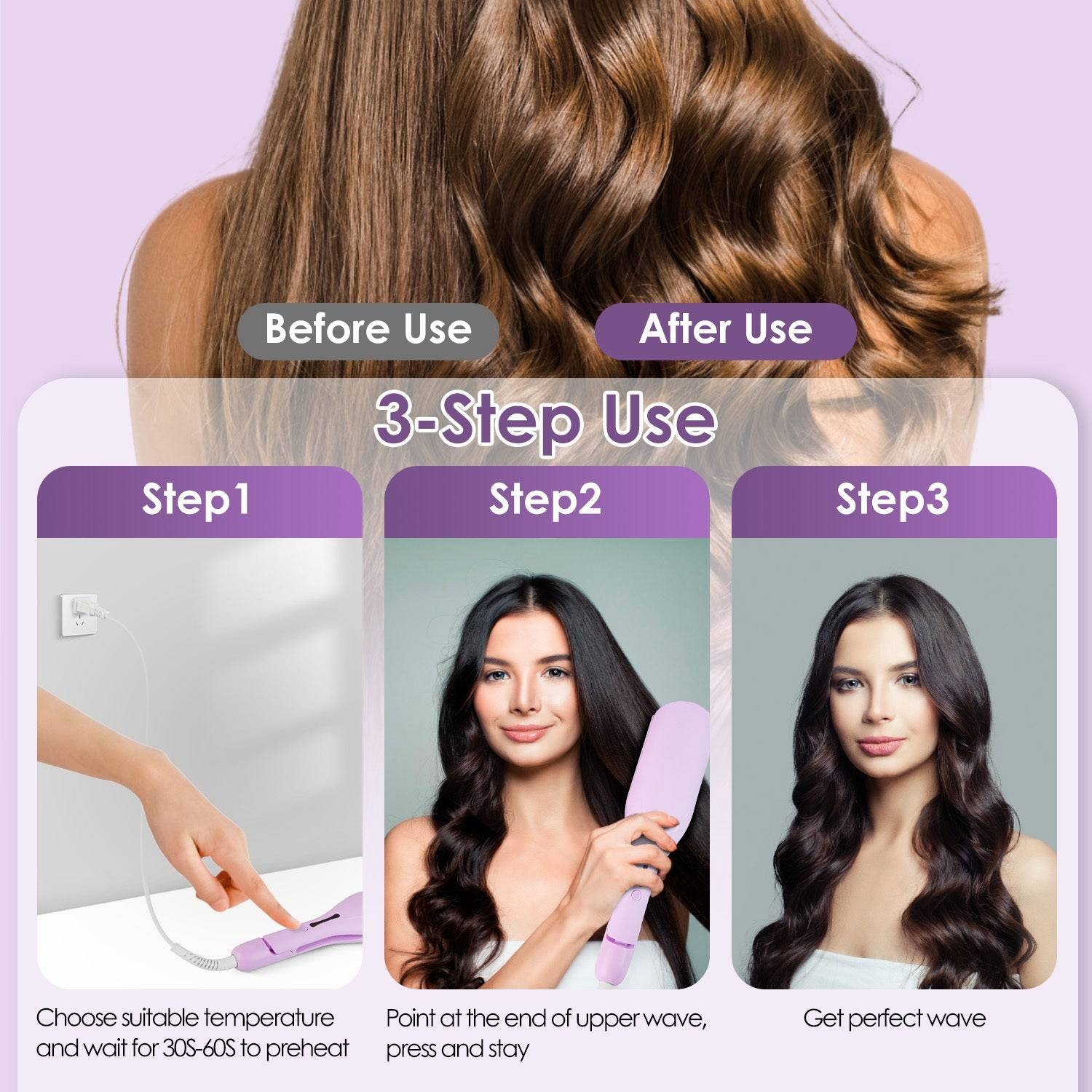Ceramic Hair Waver 1.41in with Fast Heating