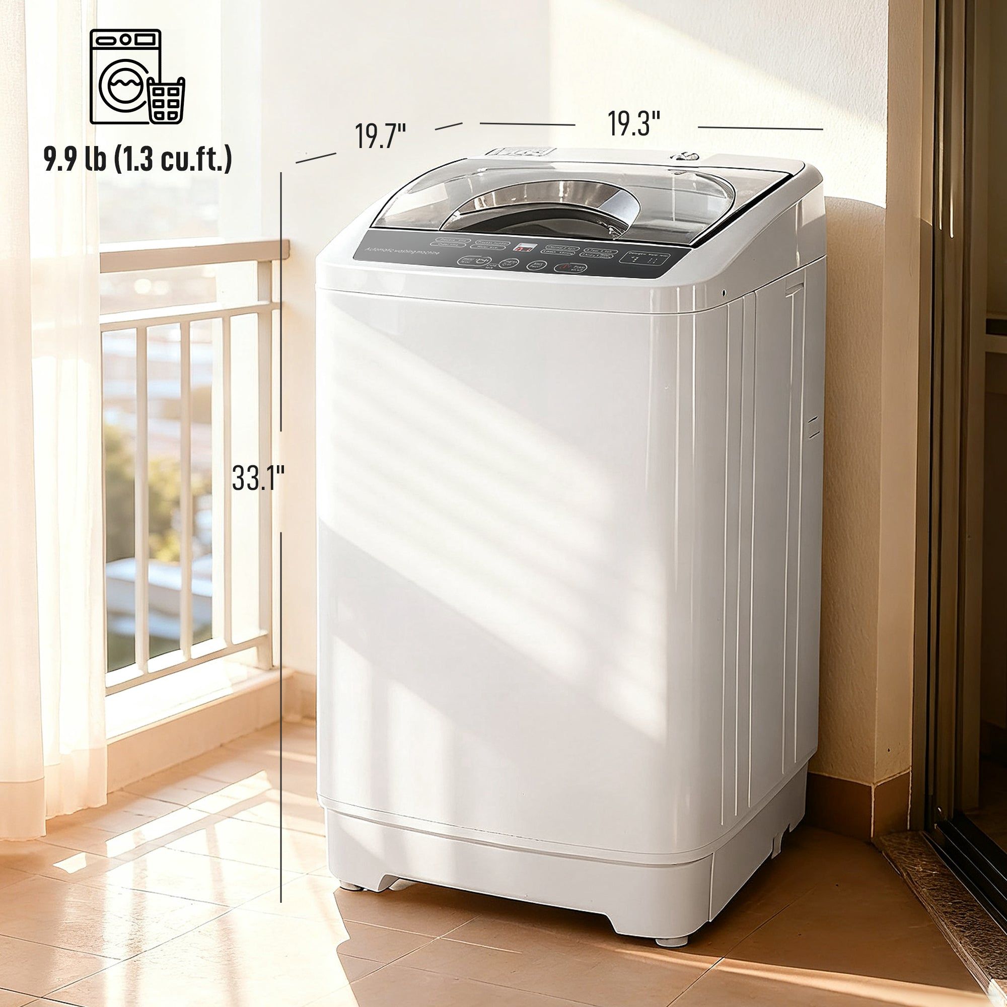 Portable Washing Machine Automatic 8 Program Compact