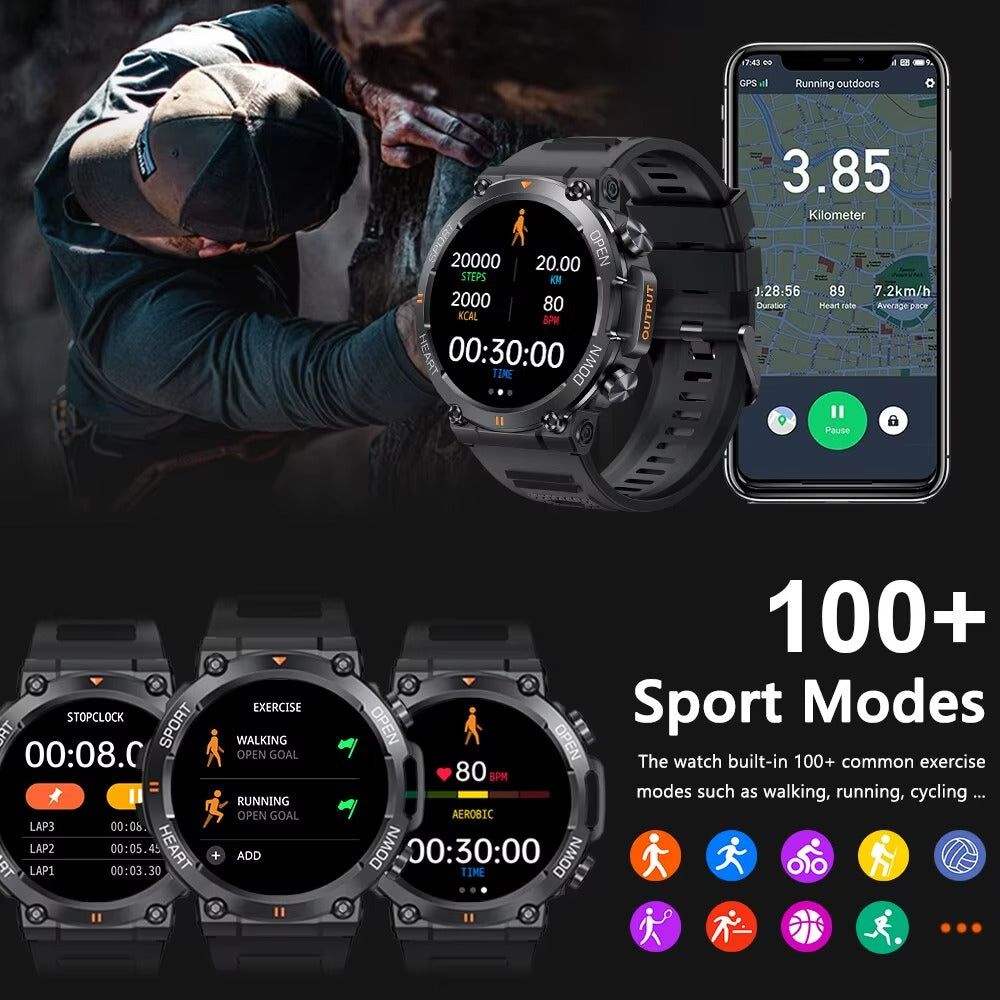 Mens Smart Watch Bluetooth Call Fitness
