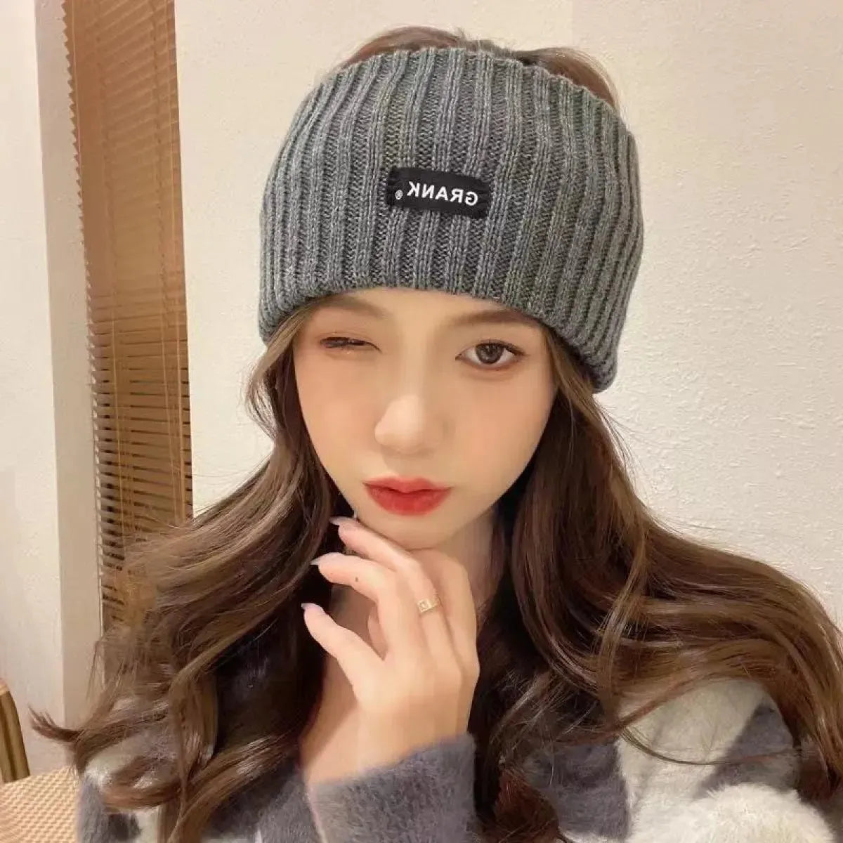 Warm Plaid Sports Knit Headbands 4 Pack Unisex Ear Warmer