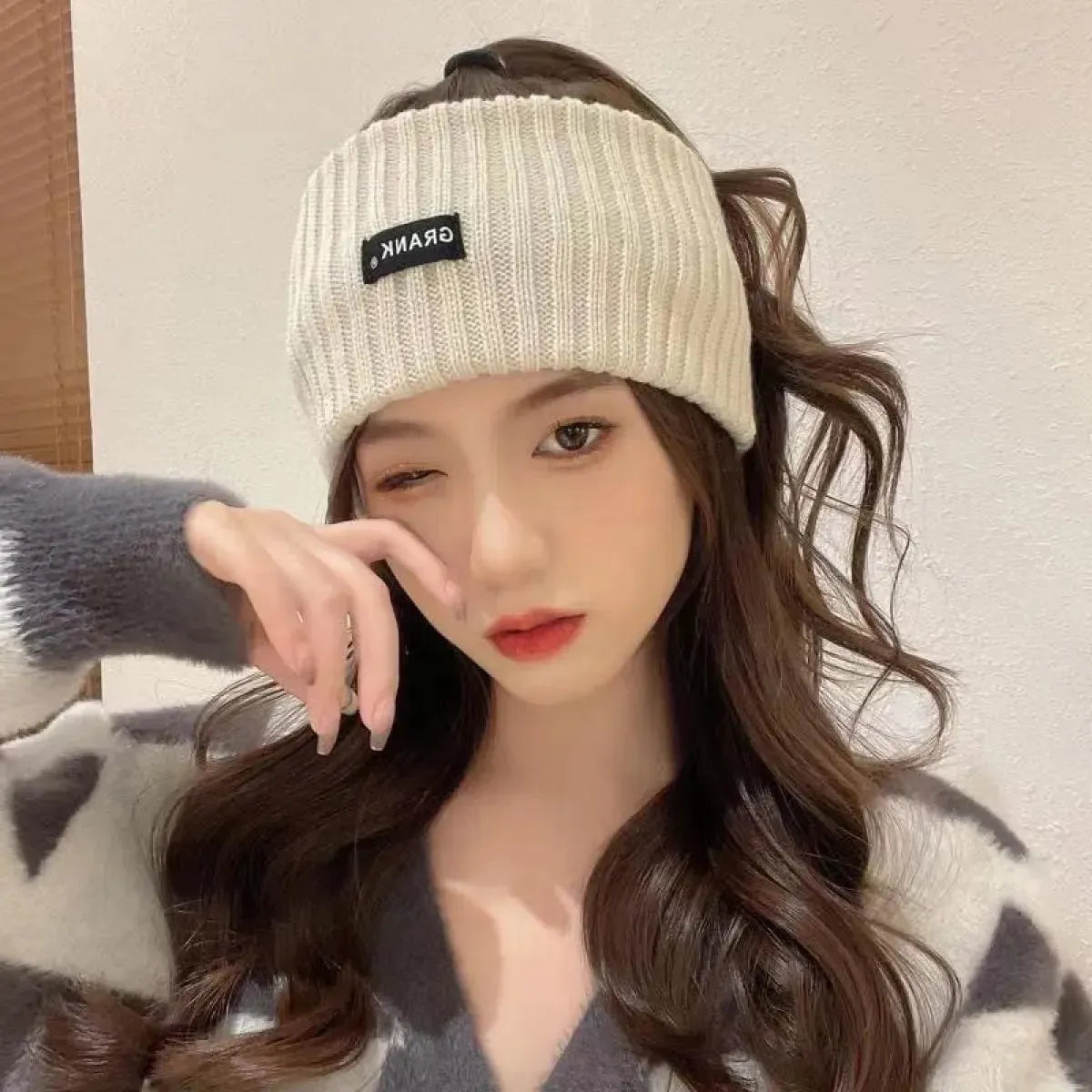 Warm Plaid Sports Knit Headbands 4 Pack Unisex Ear Warmer