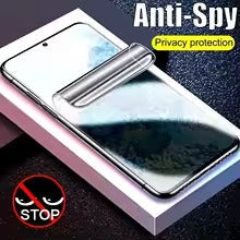 45° anti-peep screen protector for Samsung phones, ensuring clear front view and blocking side angles for enhanced privacy protection.