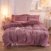 Plush Winter Bedding Set Queen King Warm Velvet Cozy Touch