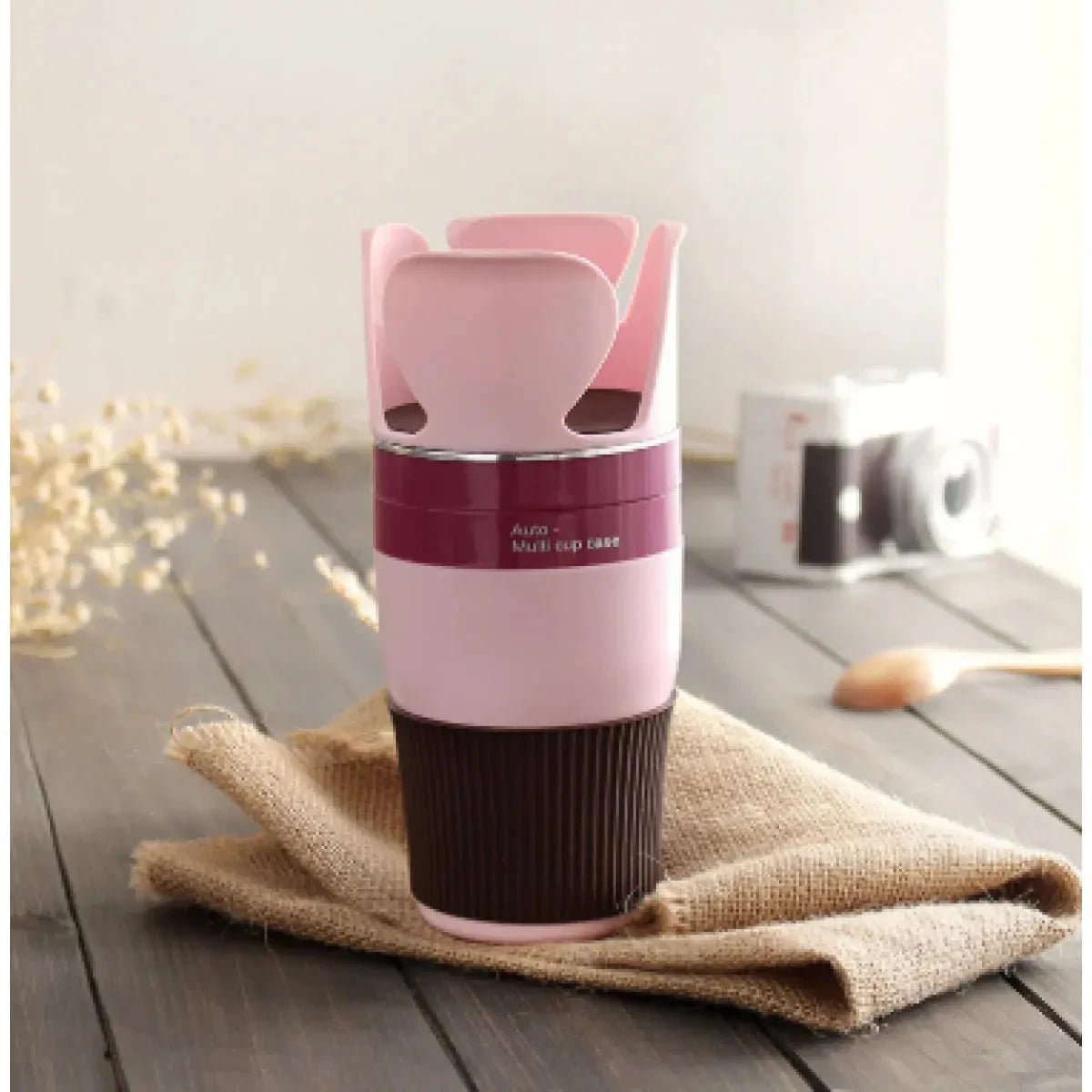 Foldable Magnetic Car Cup Holder with Vacuum Mount