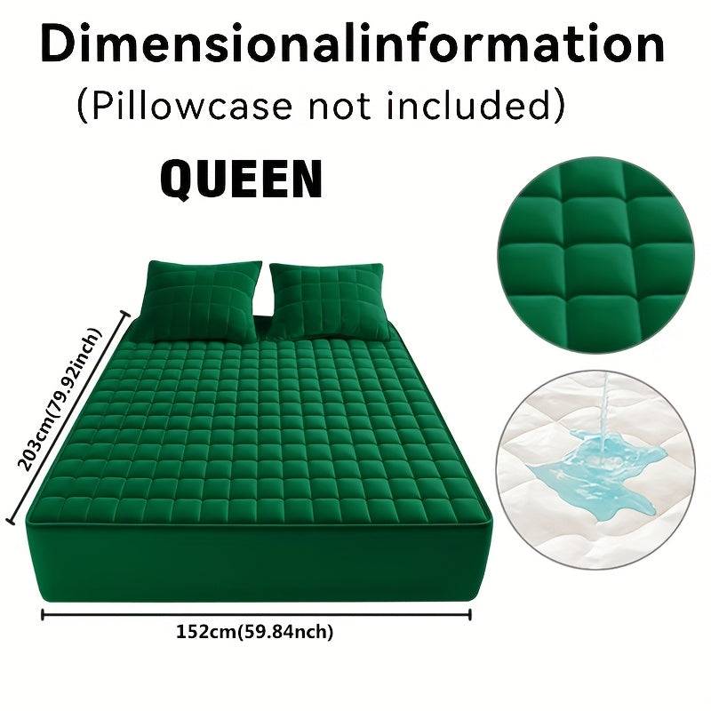 Waterproof Quilted Mattress Cover – Soft Dustproof Bedding Protector for Home, Guest Room & Hotel