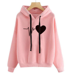 Women's heart print hoodie - PMMNAPOLES