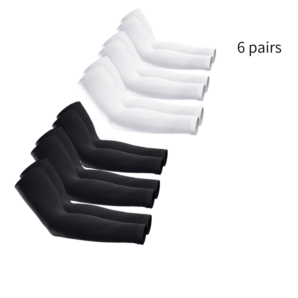 9 Pairs Men’s Sunscreen Sleeves Breathable Elastic Wrap Design Lightweight Solid Color Arm Covers for Travel & Outdoor Activities