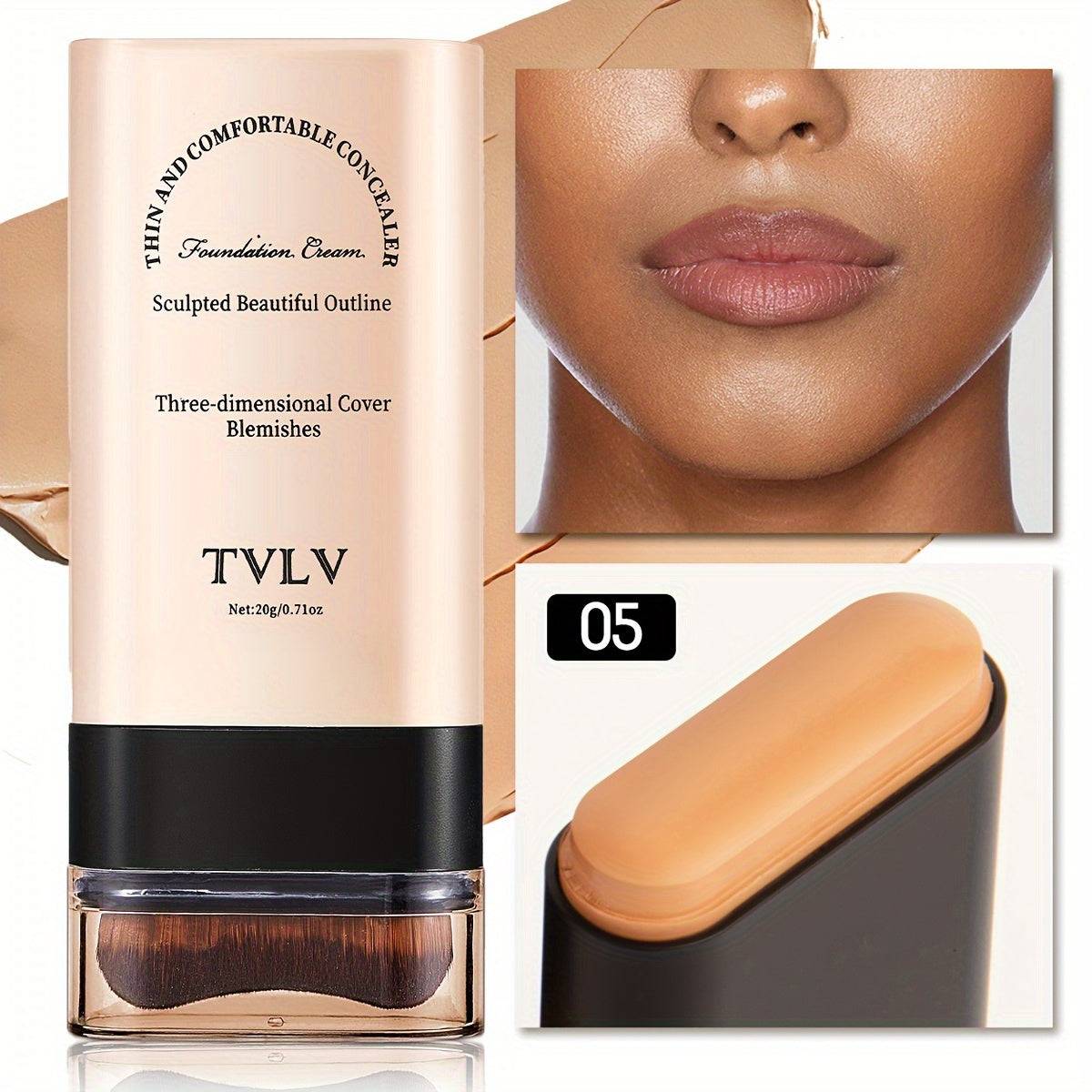2-in-1 Foundation & Concealer Stick Waterproof Matte Makeup Portable Design for Daily or Travel Use