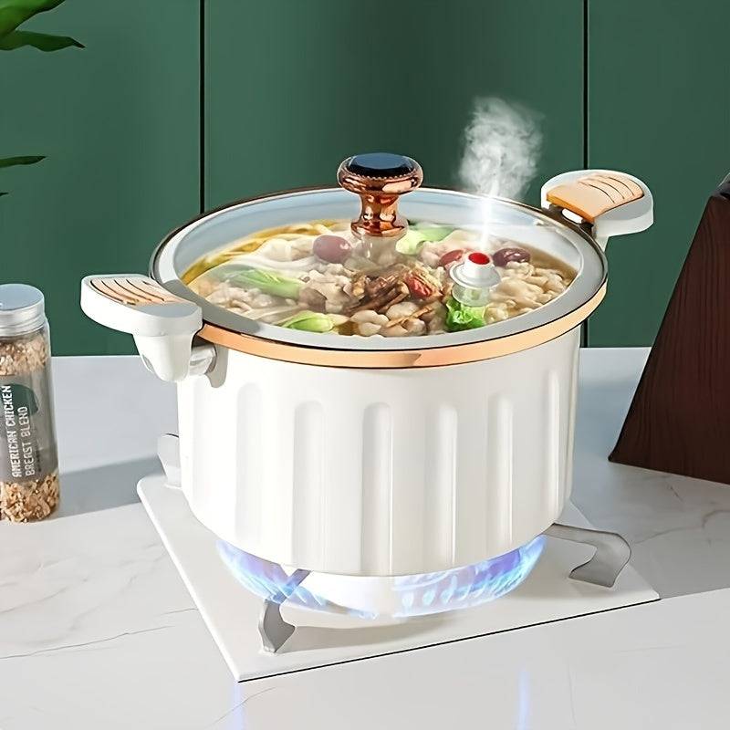 8L Large-Capacity Non-Stick Multi-Function Pot – Steaming, Boiling & Frying with Push-Pull Lock and Silicone Seal for Family Meals & Holidays