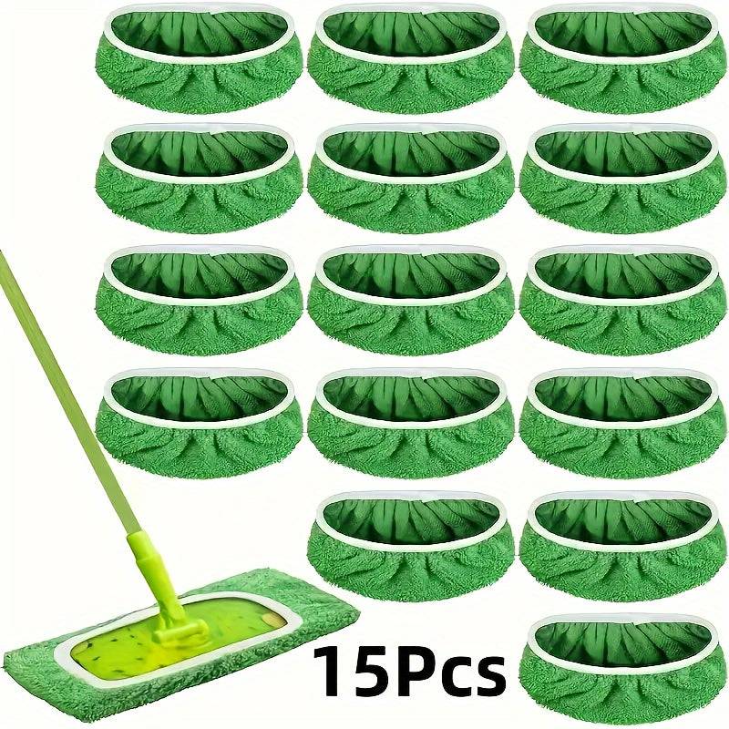 Reusable Microfiber Mop Pads 15-Pack for Swiffer Sweeper, Washable Dry & Wet Cloths for Floor Cleaning (Mop Not Included)