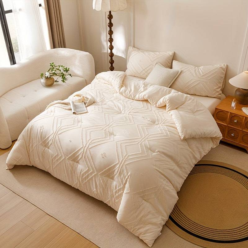 Boho Diamond Quilt Set 3-Piece – Lightweight Microfiber Comforter & Pillowcases for All Seasons