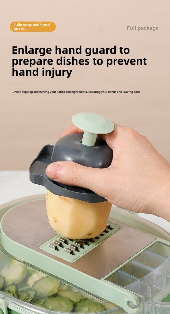 Manual Food Chopper With Stainless Steel Blades Oval Design