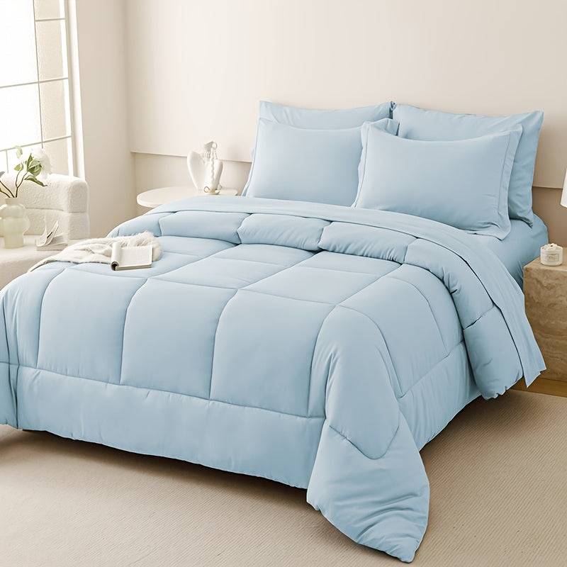 Luxury Bedding Set 5/7-Piece – Soft Microfiber Comforter, Sheets & Pillowcases for Queen/King Beds