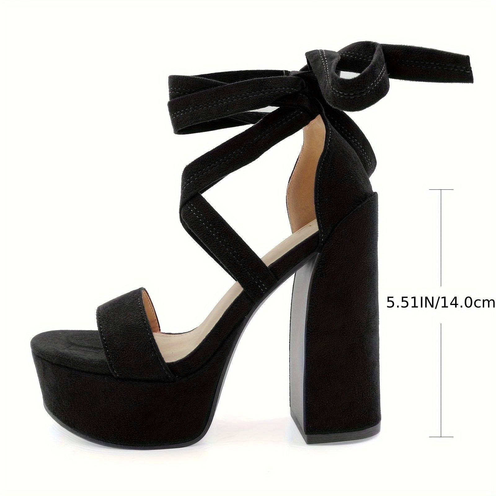 Women's Chunky Block Platform Heels, Strappy Gladiator Open Toe Dressy Pumps Sandals for Wedding, Party, Dance or Office