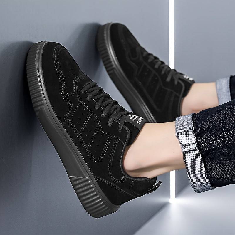 Men’s Low-Top Sneakers – Breathable PU Upper, Shock-Absorbing MD Sole, EVA Insole, Lace-Up Casual & Running Shoes for All-Season Comfort