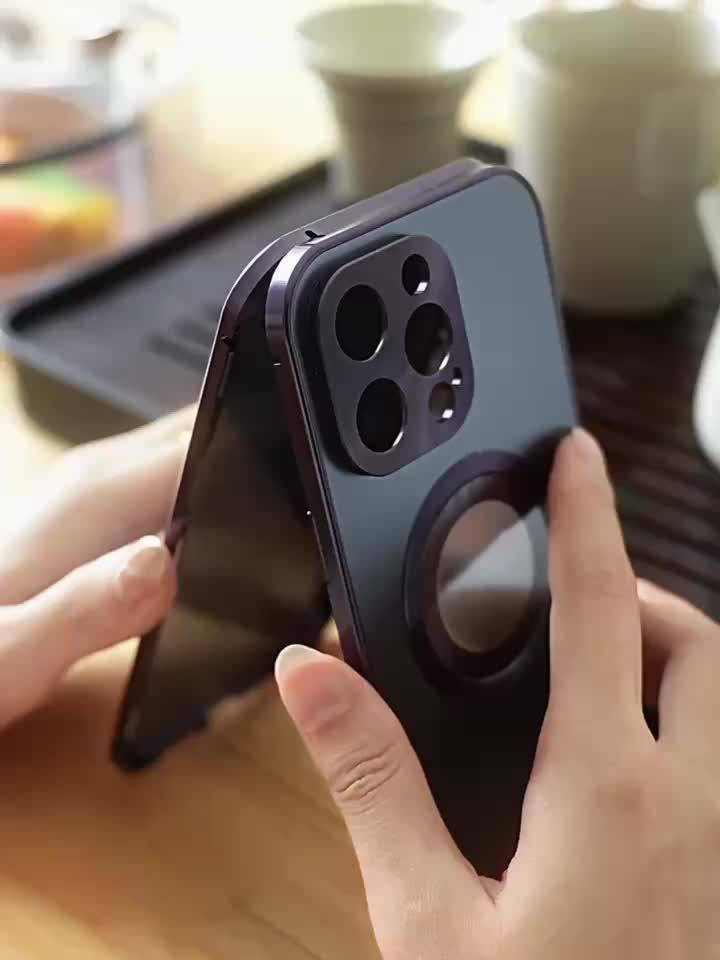 Anti-Spy Magnetic Phone Case for iPhone 12/13/14/15/16 Pro Max Plus, 2-in-1 Design with Full Camera Lens Protection and Shockproof Cover