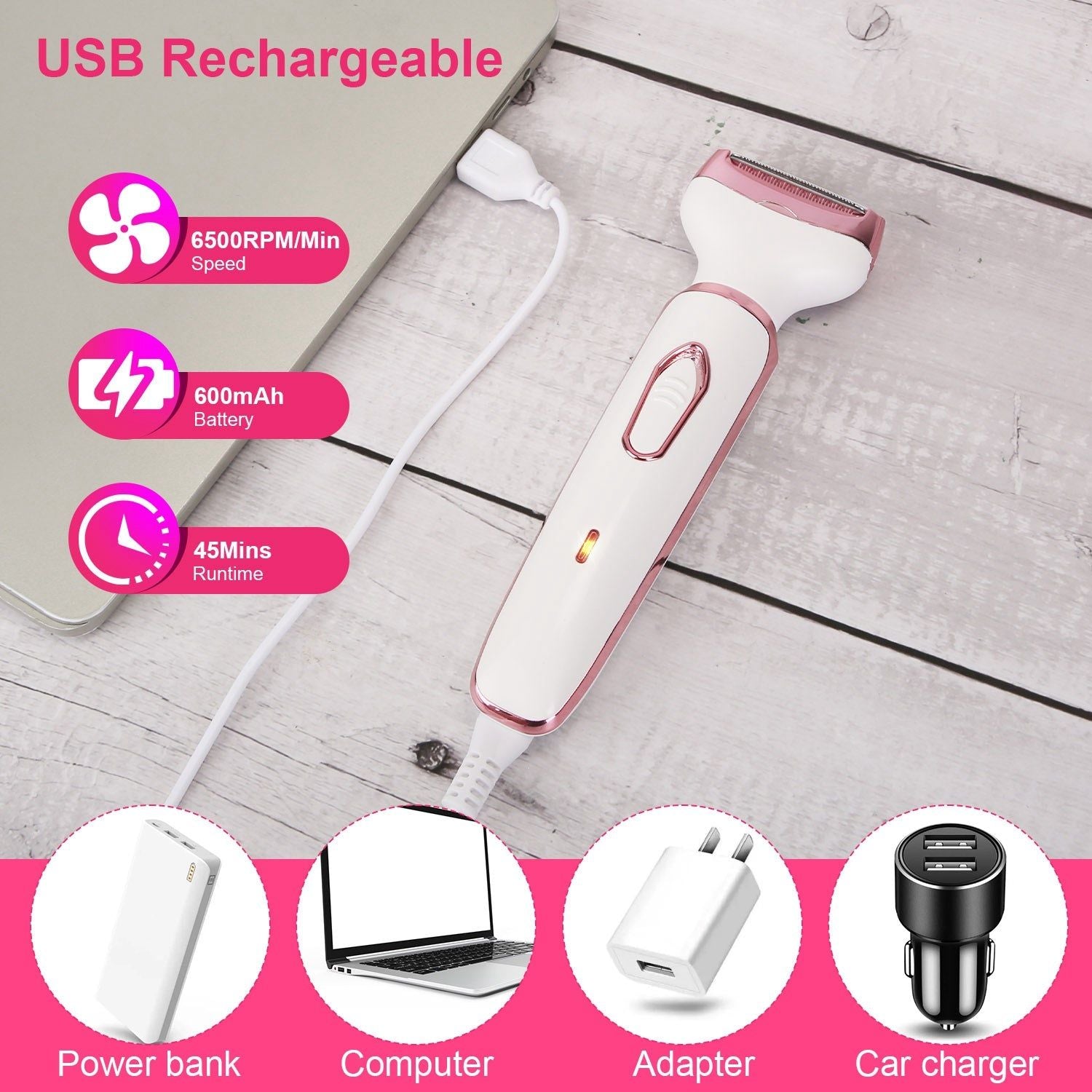 Womens Electric Razor 4 in 1 Rechargeable Shaver